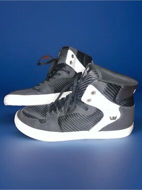 Supra Black and White High-Top Skate Sneakers